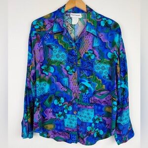 Pierre Lamonte Vintage 80's Colorful Blouse